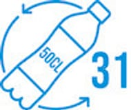 Nombre de bouteilles plastiques de 50 cl utilisées pour fabriquer ce produit en polyester recyclé.